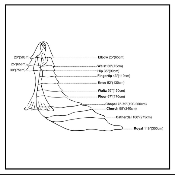 Fingertip Length Horsehair Trim Veil with Blusher - never worn - Picture 4 of 6